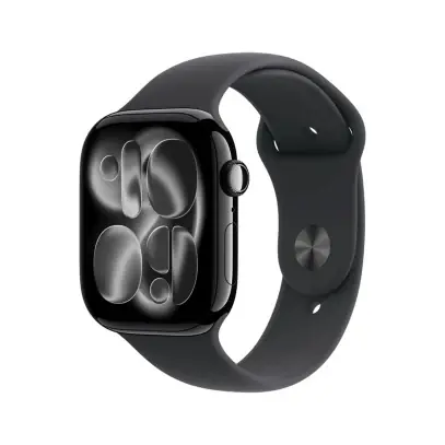 Apple Watch Series 11, 42 мм корпус из алюминия цвета «Jet Black», ремешок Sport Band размера M/L цвета «Black»