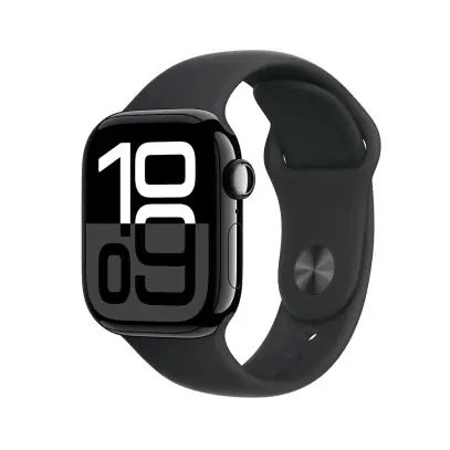 Apple Watch Series 10, 42 мм корпус из алюминия цвета «Jet Black», ремешок Sport Band размера M/L цвета «Black»