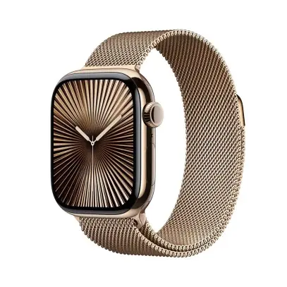 Apple Watch Series 10, 42 мм корпус из титана цвета «Gold», ремешок Milanese Loop цвета «Gold»